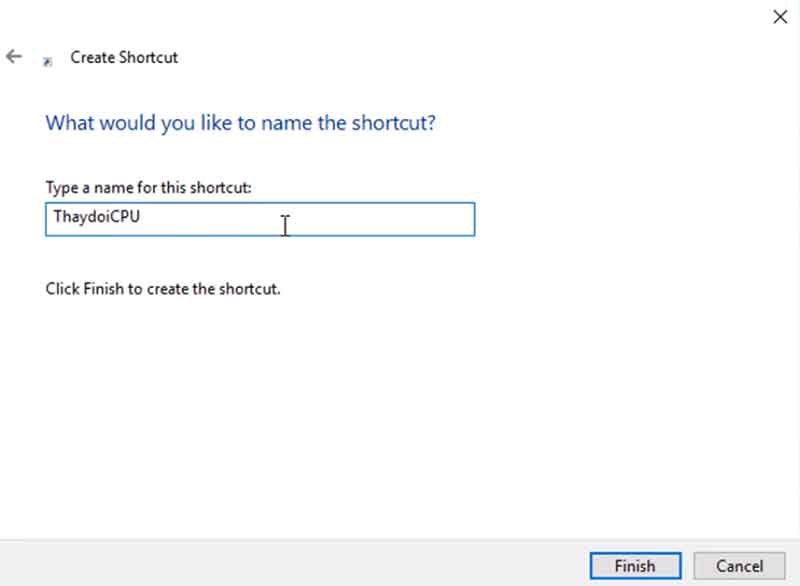 Dặt tên file shortcut